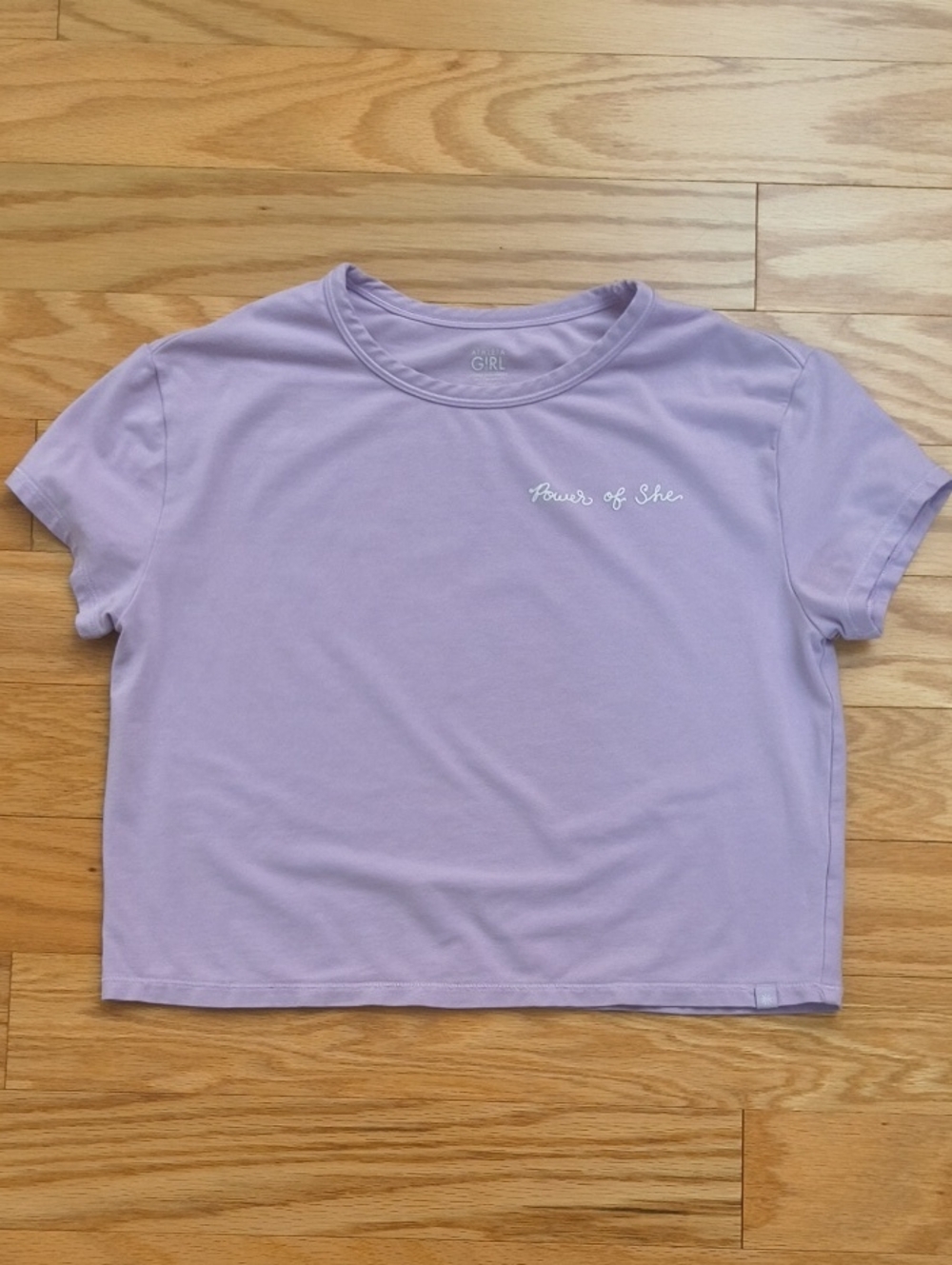 Athleta Short Sleeve Cropped Tee with "Power of She" M 8/10 NWOT